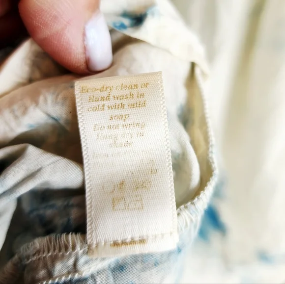 CHRISTY DAWN TIE-DYE  BLUE/WHITE PRINT MIDI PULL-ON DESIGN SZ SMALL - Picture 16 of 16